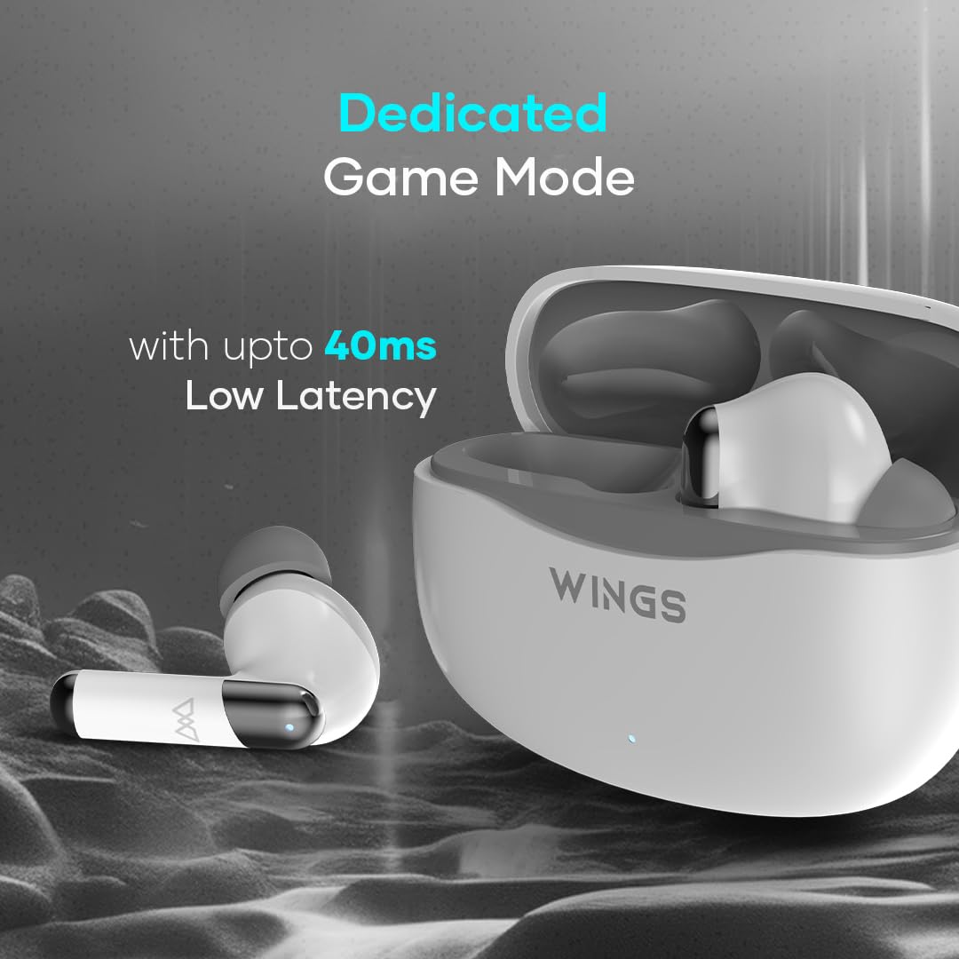 Wings Flobuds 335: Made in India Premium Lifestyle TWS in Ear Earbuds with Smart Enc,High Fidelity 13Mm Drivers,Bluetooth 5.3,40 Hrs Playtime with 8 Hours in Ear Earbuds Playtime,and Low Latency 40Ms