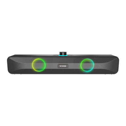Wings Centerstage 200 True Wireless, Bluetooth 5.0 Soundbar with16 W Output, 2500 mAh Battery,6.5 Hours Playtime | Mini Wireless Bluetooth Speaker for Parties | Music System for Home with Mic