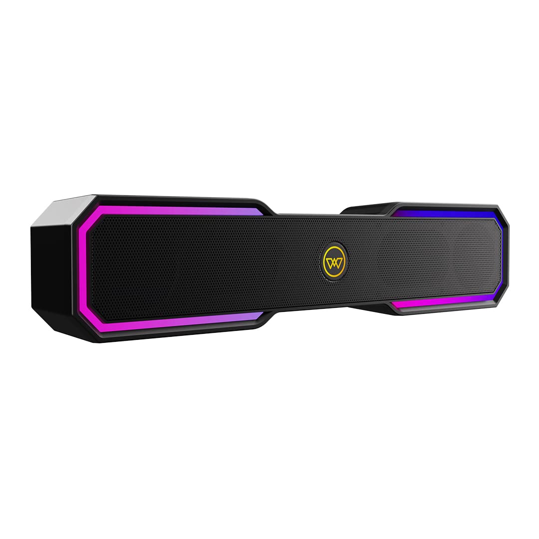 Wings Centerstage 200 True Wireless, Bluetooth 5.0 Soundbar with16 W Output, 2500 mAh Battery,6.5 Hours Playtime | Mini Wireless Bluetooth Speaker for Parties | Music System for Home with Mic