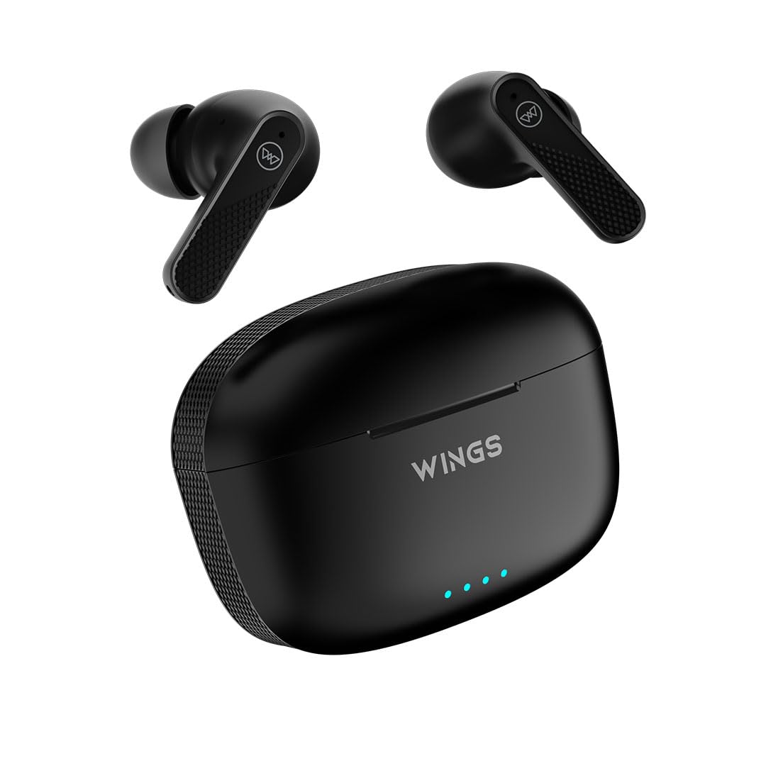 Wings Flobuds 400 Made In India High Fidelity Lifestyle Earbuds, Wireless Bluetooth 5.3, 50 Hrs Playtime With 10 Hrs Earbuds Playtime, Smart Enc, Low Latency 40Ms, Touch Controls - In Ear