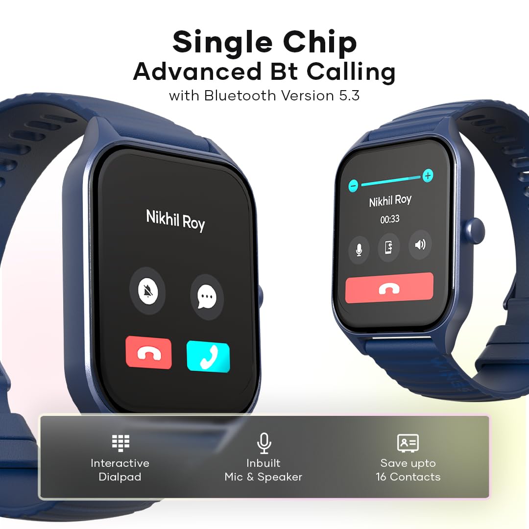 Wings Urbana Smartwatch with 2.01” IPS LCD Screen, Digital smartwatch Android smartwatch with Ai Voice Assistant, IP68 Water & Dust Resistant.