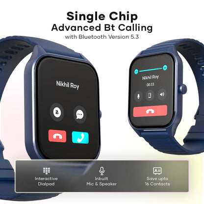 Wings Urbana Smartwatch with 2.01” IPS LCD Screen, Digital smartwatch Android smartwatch with Ai Voice Assistant, IP68 Water & Dust Resistant.