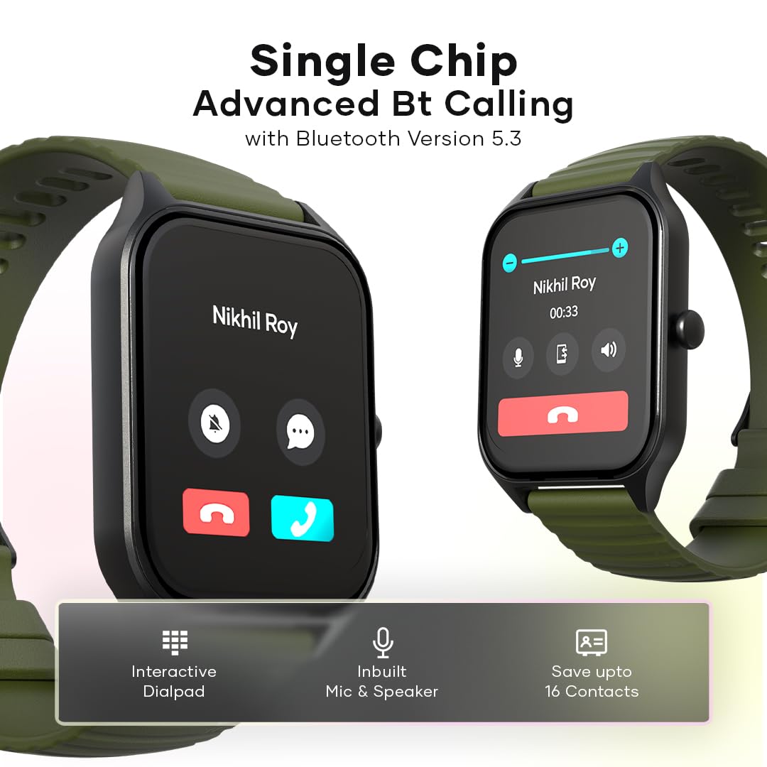 Wings Urbana Smartwatch with 2.01” IPS LCD Screen, Digital smartwatch Android smartwatch with Ai Voice Assistant, IP68 Water & Dust Resistant.
