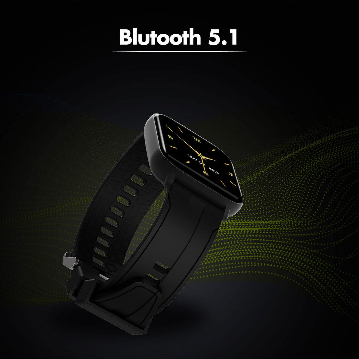 Wings Newly Launched Strive 100 Smart Watch with 10 Days Battery Life, 1.4 inches Full Touch IPS Screen, 24*7 Heart Rate Monitor, Sleep Monitoring Smart Watches & IP68 Waterproof Grey, Black, one Size