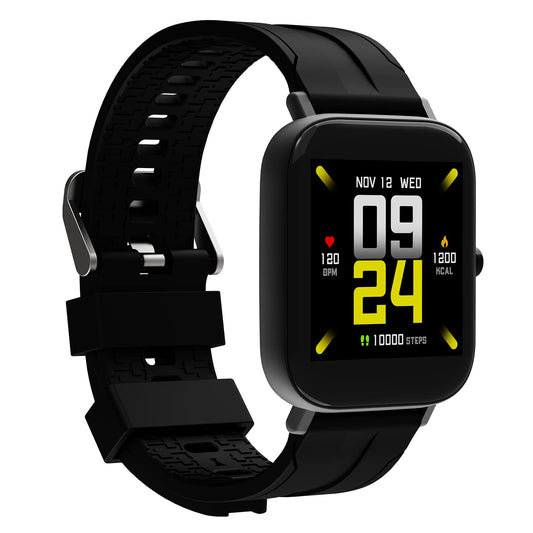 Wings Newly Launched Strive 100 Smart Watch with 10 Days Battery Life, 1.4 inches Full Touch IPS Screen, 24*7 Heart Rate Monitor, Sleep Monitoring Smart Watches & IP68 Waterproof Grey, Black, one Size