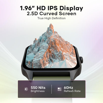 Wings Urbana Smartwatch with 2.01” IPS LCD Screen, Digital smartwatch Android smartwatch with Ai Voice Assistant, IP68 Water & Dust Resistant.