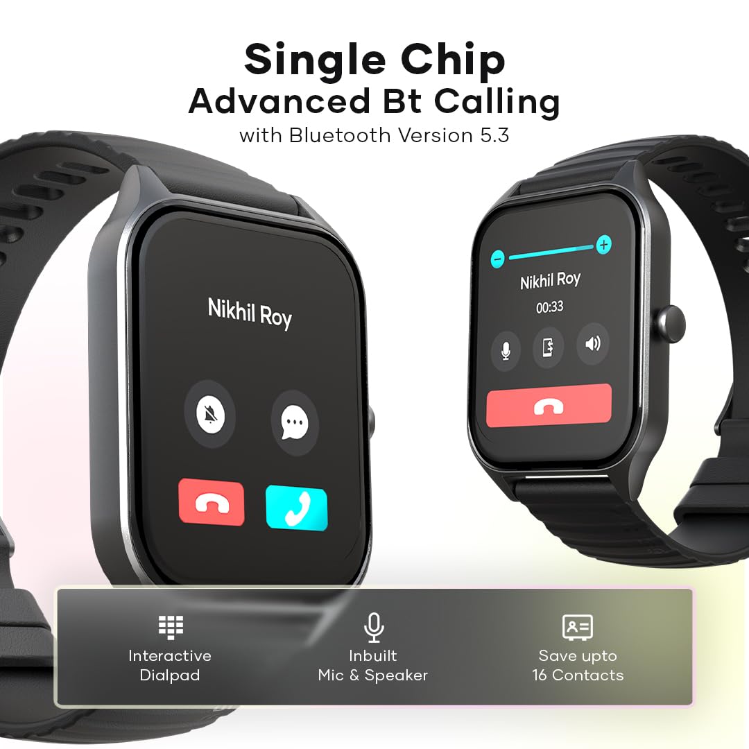 Wings Urbana Smartwatch with 2.01” IPS LCD Screen, Digital smartwatch Android smartwatch with Ai Voice Assistant, IP68 Water & Dust Resistant.
