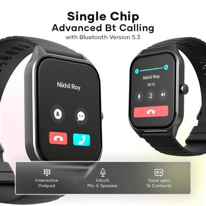 Wings Urbana Smartwatch with 2.01” IPS LCD Screen, Digital smartwatch Android smartwatch with Ai Voice Assistant, IP68 Water & Dust Resistant.