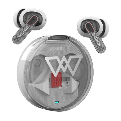 Wings Phantom 340 Best Low Latency 40Ms Earbuds,Sync App Support,Ergonomically Designed Case,50 Hours Playtime,Quad Enc Mic,Touch Controls.,in-ear,Wireless,White
