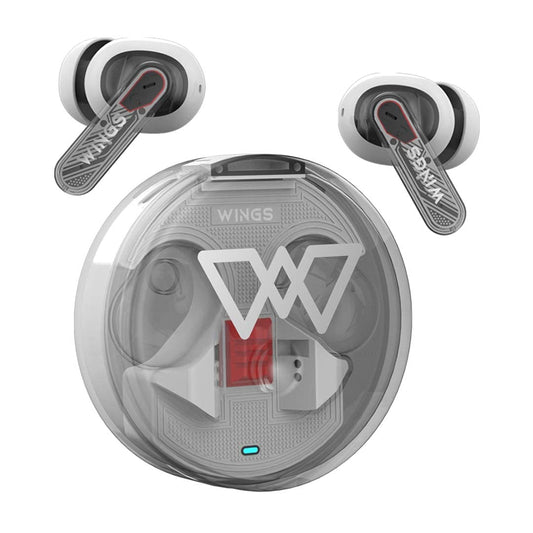 Wings Phantom 340 Best Low Latency 40Ms Earbuds,Sync App Support,Ergonomically Designed Case,50 Hours Playtime,Quad Enc Mic,Touch Controls.,in-ear,Wireless,White