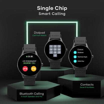 Wings Urbana Smartwatch with 2.01” IPS LCD Screen, Digital smartwatch Android smartwatch with Ai Voice Assistant, IP68 Water & Dust Resistant.
