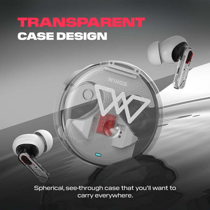 Wings Phantom 340 Best Low Latency 40Ms Earbuds,Sync App Support,Ergonomically Designed Case,50 Hours Playtime,Quad Enc Mic,Touch Controls.,in-ear,Wireless,White