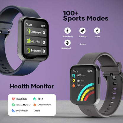 Wings Urbana Smartwatch with 2.01” IPS LCD Screen, Digital smartwatch Android smartwatch with Ai Voice Assistant, IP68 Water & Dust Resistant.