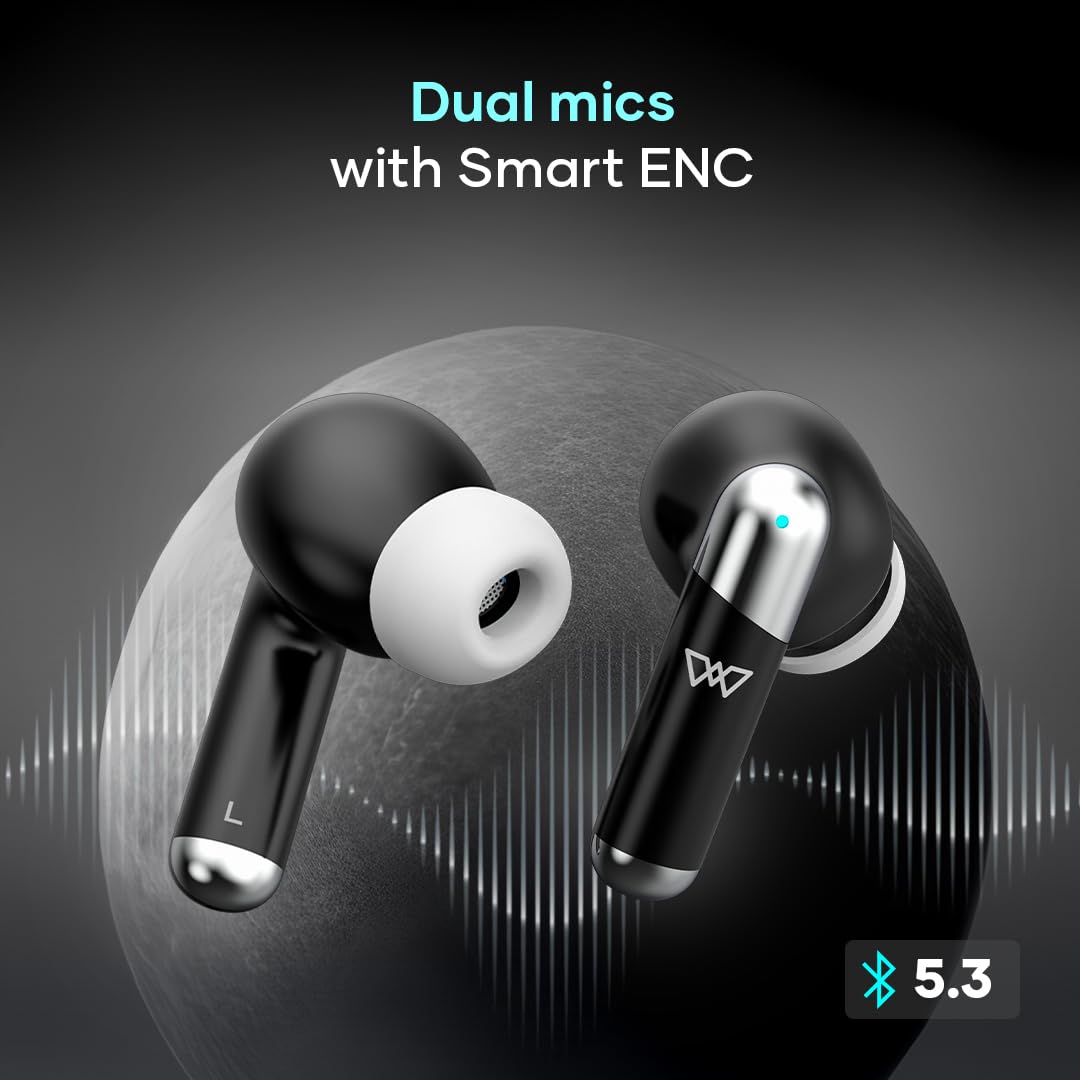 Wings Flobuds 335: Made in India Premium Lifestyle TWS in Ear Earbuds with Smart Enc,High Fidelity 13Mm Drivers,Bluetooth 5.3,40Hrs Playtime with 8 Hours in Ear Earbuds Playtime,and Low Latency 40Ms