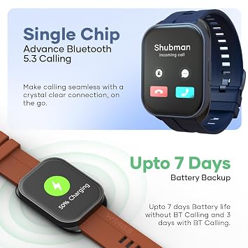 Wings Urbana Smartwatch with 2.01” IPS LCD Screen, Digital smartwatch Android smartwatch with Ai Voice Assistant, IP68 Water & Dust Resistant.